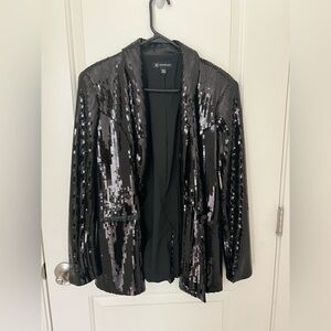 INC Black Sequined Blazer